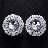 Stonefans Crystal Clip Earrings Rhinestone Bling Round Clip Earrings