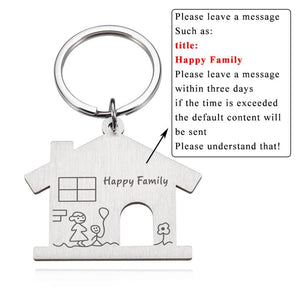 Engraved Family Name Keychain Personalized Keyring
