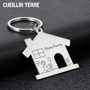 Engraved Family Name Keychain Personalized Keyring