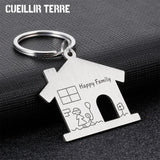 Engraved Family Name Keychain Personalized Keyring