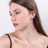 Vintage Fairy Elf Leaf Cuff Ear Earrings Gothic Metal Winding Clip On Jewelry