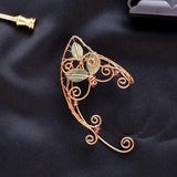 Vintage Fairy Elf Leaf Cuff Ear Earrings Gothic Metal Winding Clip On Jewelry