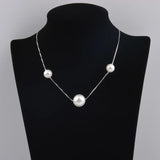 925 Silver Shell Pearl Necklaces for Women Long Chain Pendant Jewelry