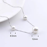 925 Silver Shell Pearl Necklaces for Women Long Chain Pendant Jewelry
