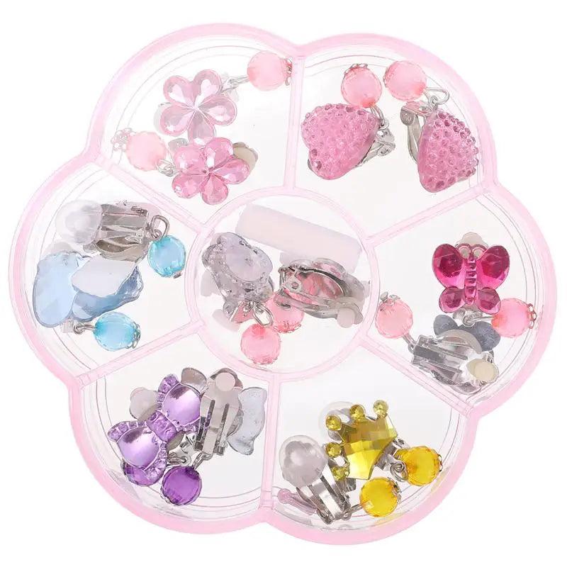 Kids Earrings Toy Girls Ear Decor Cartoon Shape Earring Clips