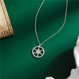 Sterling Silver Rhinestone Snowflake Pendant Necklace