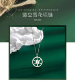 Sterling Silver Rhinestone Snowflake Pendant Necklace