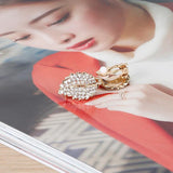 Zirconia Leaves Clip Earrings Crystal Jewelry