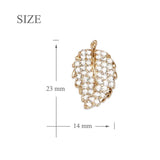 Zirconia Leaves Clip Earrings Crystal Jewelry