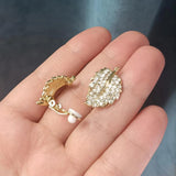Zirconia Leaves Clip Earrings Crystal Jewelry