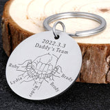 Personalized Father's Keychain Kids Name for Daddy Love Papa Key Pendant
