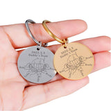 Personalized Father's Keychain Kids Name for Daddy Love Papa Key Pendant
