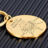 Personalized Father's Keychain Kids Name for Daddy Love Papa Key Pendant