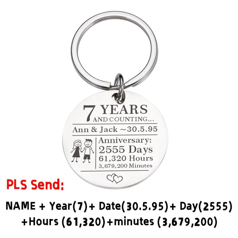 Couples Keychain Stainless Steel Boyfriend Girlfriend Keyring