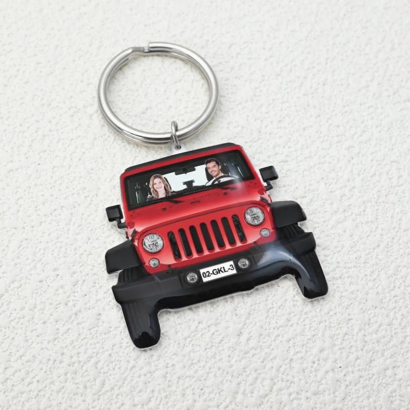 Personalized Photo Keychain Car Number Plate Keychain Driver Gift For Him
