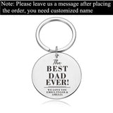 Personalized Family Keychain for Dad - Engraved Stainless Steel Keyring