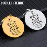 Personalized Family Keychain for Dad - Engraved Stainless Steel Keyring