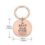 Personalized Family Keychain for Dad - Engraved Stainless Steel Keyring