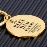 Personalized Family Keychain for Dad - Engraved Stainless Steel Keyring