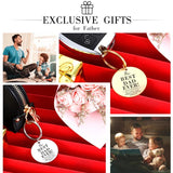 Personalized Family Keychain for Dad - Engraved Stainless Steel Keyring