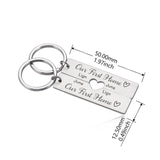 Personalized Couple Keychain Initials Heart Keyring Custom Anniversary Gift