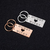 Personalized Couple Keychain Initials Heart Keyring Custom Anniversary Gift