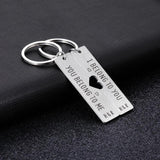 Personalized Couple Keychain Initials Heart Keyring Custom Anniversary Gift