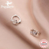 Trustdavis 925 Sterling Silver Gothic Crown CZ Clip Earrings