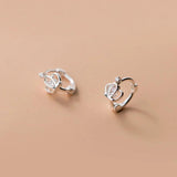 Trustdavis 925 Sterling Silver Gothic Crown CZ Clip Earrings
