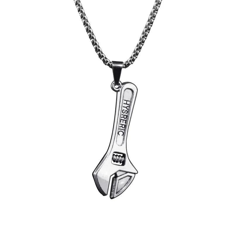 NC863 Small Wrench Retro Titanium Steel Necklace