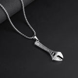 NC863 Small Wrench Retro Titanium Steel Necklace