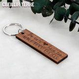 Personalized Wooden Engraved Couple Keychain Gift