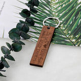 Personalized Wooden Engraved Couple Keychain Gift