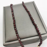 3mm Faceted Garnet Necklace Adjustable 14K Filled Chains Gemstone Collier Femme