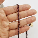 3mm Faceted Garnet Necklace Adjustable 14K Filled Chains Gemstone Collier Femme