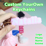 Custom Acrylic Keychain with Name Cartoon Pendant