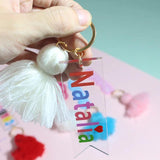 Custom Acrylic Keychain with Name Cartoon Pendant