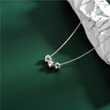 925 Silver Polyhedron Square Pendant Necklace Clavicle Chain