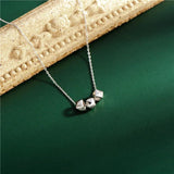 925 Silver Polyhedron Square Pendant Necklace Clavicle Chain