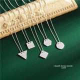 925 Silver Geometric Pendant Women Necklace