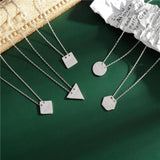 925 Silver Geometric Pendant Women Necklace