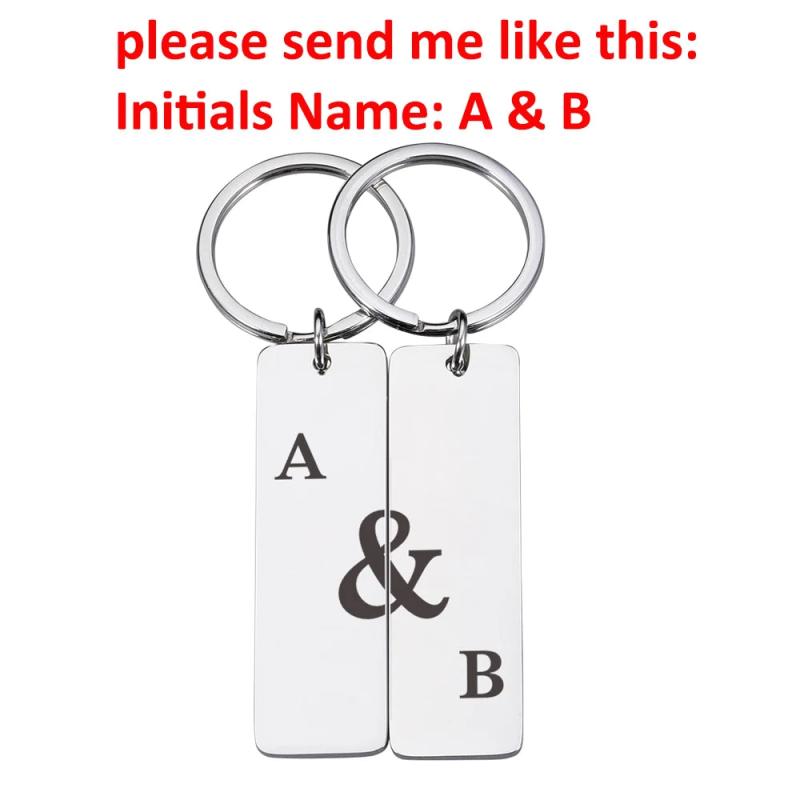 Custom Initials Name Keychain for Couples Wedding Gift