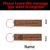 Personalized Wooden Engraved Date Keychains Keyring Housewarming Gift