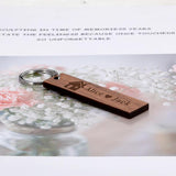 Personalized Wooden Engraved Date Keychains Keyring Housewarming Gift
