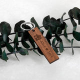Personalized Wooden Engraved Date Keychains Keyring Housewarming Gift