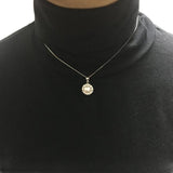 925 Silver Zircon Daisy Flower Freshwater Pearl Necklace Wedding Jewelry
