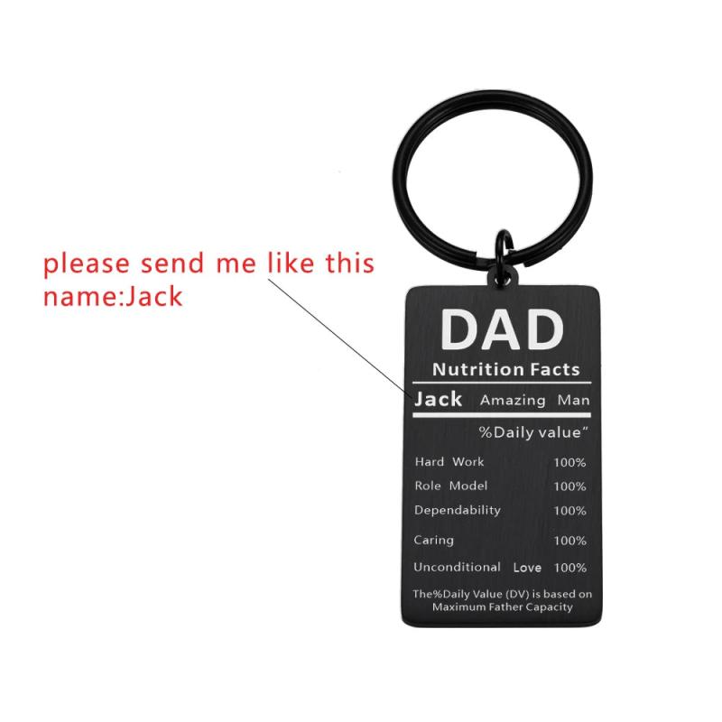 Dad Papa Birthday Name Keyring Fathers Keyrings Men Father Gift Car Key