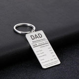 Dad Papa Birthday Name Keyring Fathers Keyrings Men Father Gift Car Key