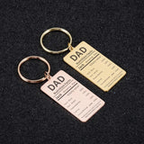 Dad Papa Birthday Name Keyring Fathers Keyrings Men Father Gift Car Key
