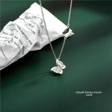 925 Silver Chain Butterfly Pendant Necklace Fine Jewelry Women Wedding Party